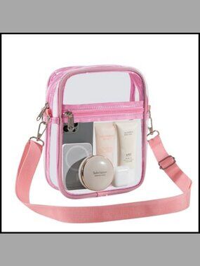 Clear Crossbody Bag Waterproof Lightweight 0.3mm PVC Transparent Purse